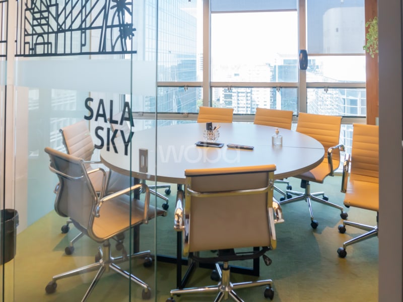 Sala de reunião do escritório PCInfo na Avenida Paulista